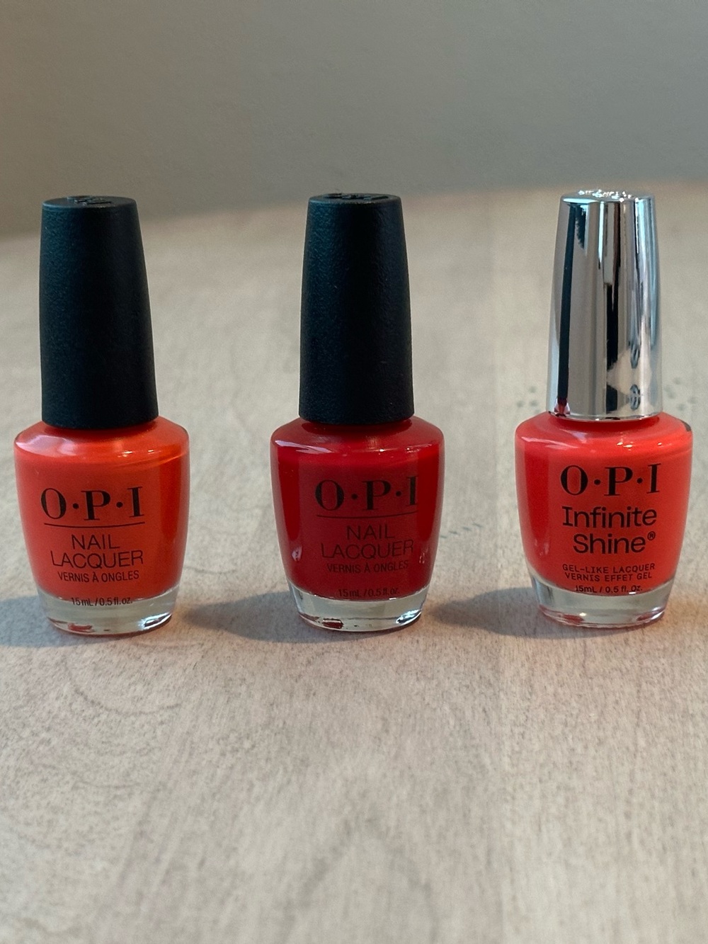 OPI Spicy Reds Nail 3 Piece Bundle (2 Lacquer + 1 Infinite Shine) - Picture 1 of 14